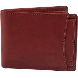 Keviv Mens Casual Maroon Genuine Leather Wallet - Mini  (10 Card Slots) - Handbags | Buy online on ZillyBuy