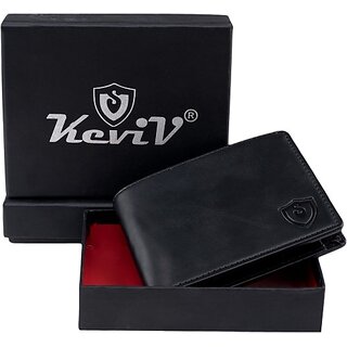 Keviv Mens Casual Black Genuine Leather Rfid  Wallet - Mini  (4 Card Slots) - Handbags | Buy online on ZillyBuy