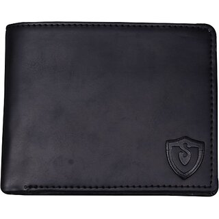 Keviv Mens Black Genuine Leather Wallet - Regular Size  (6 Card Slots) - Handbags | Buy online on ZillyBuy