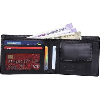 Keviv Men Black Genuine Leather Wallet (4 Card Slots) - Handbags | Buy online on ZillyBuy