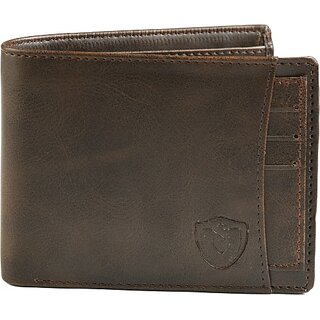 Keviv Men Casual Brown Genuine Leather Wallet - Mini (9 Card Slots) - Handbags | Buy online on ZillyBuy