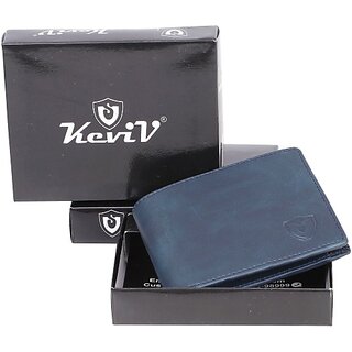 Keviv Men Blue Genuine Leather Wallet (4 Card Slots) - Handbags | Buy online on ZillyBuy