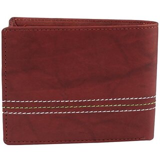 Keviv Men Red Genuine Leather Wallet - Mini (10 Card Slots) - Handbags | Buy online on ZillyBuy