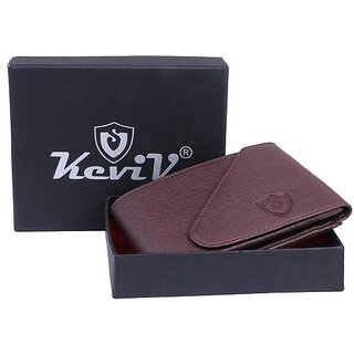 Keviv Men Casual Brown Artificial Leather Wallet - Mini (10 Card Slots) - Handbags | Buy online on ZillyBuy