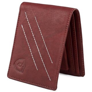 Keviv Men Casual Maroon Genuine Leather Wallet - Mini (5 Card Slots) - Handbags | Buy online on ZillyBuy