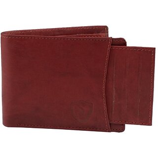 Keviv Men Casual Maroon Genuine Leather Wallet - Mini (10 Card Slots) - Handbags | Buy online on ZillyBuy