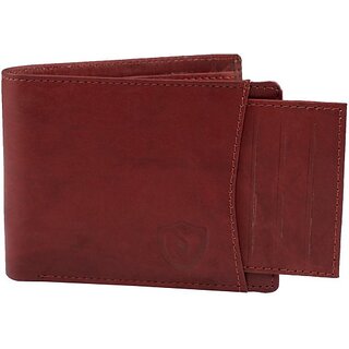 Keviv Men Red Genuine Leather Wallet - Mini (10 Card Slots) - Handbags | Buy online on ZillyBuy