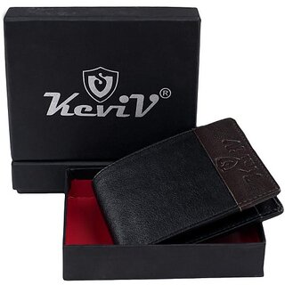 Keviv Men Casual Black Genuine Leather Wallet - Mini (5 Card Slots) - Handbags | Buy online on ZillyBuy