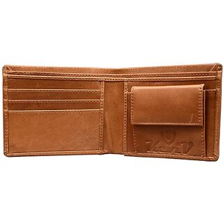 Keviv Men Casual Tan Genuine Leather Wallet - Mini (5 Card Slots) - Handbags | Buy online on ZillyBuy