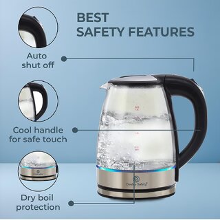 Double Safety Transparent TopScarlet Electric Kettle 2.0 Litre Design For Hot Water, Tea, Coffee,Milk, Multipurpose