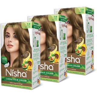 Nisha Cream Hair Color Rich Bright Long Lasting Hair Colouring For Ultra Soft Deep Shine 100% Grey Coverage Dark Blonde Nisha Cream Hair Color Rich Bright Long Lasting Hair Colouring For Ultra Soft Deep Shine 100% Grey Coverage Dark Blonde