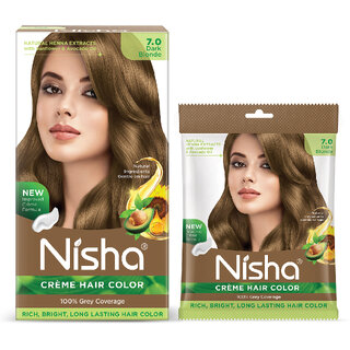 Nisha Cream Hair Color Rich Bright Long Lasting Hair Colouring For Ultra Soft Deep Shine Grey Coverage Conditioning With Natural Nisha Cream Hair Color Rich Bright Long Lasting Hair Colouring For Ultra Soft Deep Shine Grey Coverage Conditioning With Natural