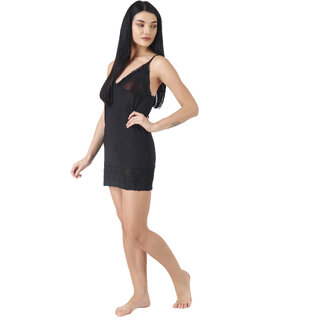 Kismat Fashion Sext &  Stylish Short babydoll Nighty With Lace Work