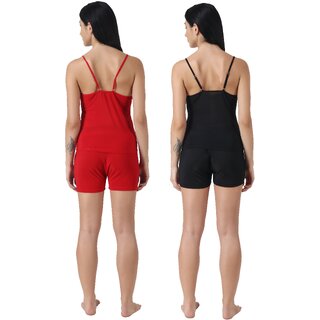 Kismat Fashion Sexy & Stylish Top & Shrt Set With Lace work Pack Of Two