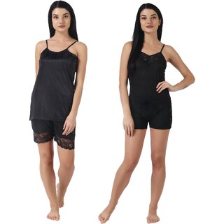 Kismat Fashion Sexy & Stylish Top & Shrt Set With Lace work Pack Of Two