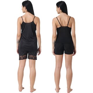 Kismat Fashion Sexy & Stylish Top & Shrt Set With Lace work Pack Of Two