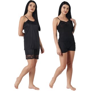 Kismat Fashion Sexy & Stylish Top & Shrt Set With Lace work Pack Of Two