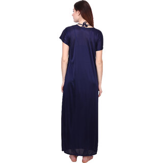 Kismat Fashion Sexy & Stylish Women Long Robe With Nighty & Bra With Panty Set
