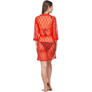 Kismat Fashion Sexy & Stylish Women Robe With Bra Panty Set