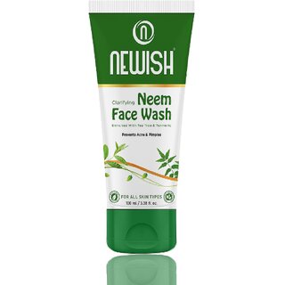 newish clarifying neem face wash enriched with aloevera for prevents acne pimples 100ml