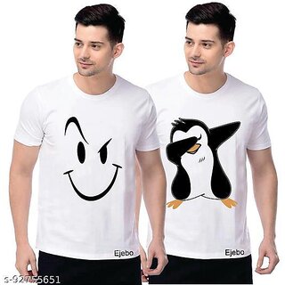 Exclusive Men ENUX MEN PRINTED WHITE HALF SLEEVE TSHIRT PACK OF 2 (Pack of 2) 2025 at ShopCircui