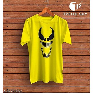 Elegant Men Enux Men Printed Yellow Half Sleeve Tshirt 2025 at ShopCircuit | ONDC