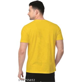 Elegant Men Enux Men Printed Yellow Half Sleeve Tshirt 2025 at ShopCircuit | ONDC