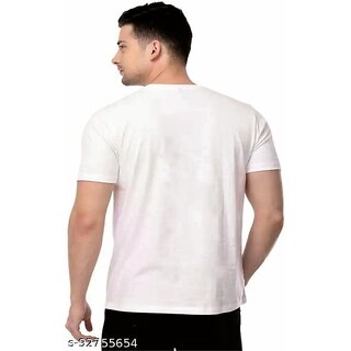 Elegant Men Enux Men Printed White Half Sleeve Tshirt 2025 at ShopCircuit | ONDC
