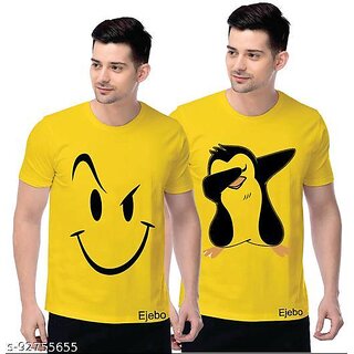Sophisticated Men ENUX MEN PRINTED YELLOW HALF SLEEVE TSHIRT PACK OF 2 (Pack of 2) 2025 at ShopC