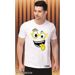 Trendy Men Poly Blend White Short Sleeves Printed Tshirts 2025 at ShopCircuit | ONDC