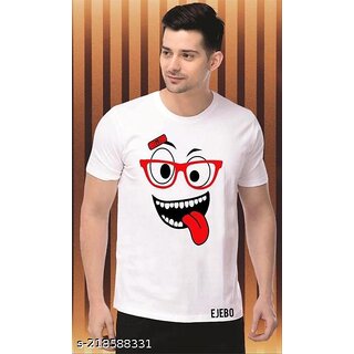 Modern Men Poly Blend White Short Sleeves Printed Tshirts 2025 at ShopCircuit | ONDC