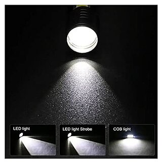 Mini Rechargeable Pocket Light Zoom COB USB Charging Led Water Proof DP Torch (Black, 9 cm, Rechargeable)Flash Lights