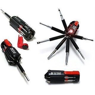 Kudos 8 In 1 Multi Screwdriver LED Torch Portable Screw Driver Tool Kit - Hardware, Tools and Home Safety | Buy online on ZillyBuy