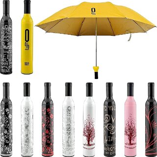 SWOPPLY Stylish Bottle Umbrella Windproof Double Layer for UV Protection  Rain Foldable Capsule shape Case Cover Fancy Magic Umbrella