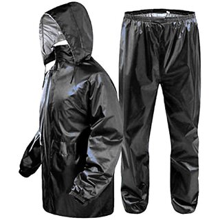 Rain Coat for Men Waterproof Raincoat with Pants Polyester Rain Coat For Men Bike Rain Suit Rain Jacket Suit Mobile Pocket with Storage Bag - SIZE- Medium (M) - Jackets & Coats | Buy online on ZillyBuy