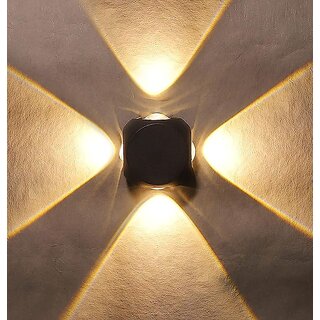 Lumogen 4 Watt IP65 Waterproof Wall Lamp 4 Way Fancy LED Light for Wall Round WL03