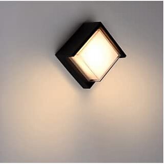 Lumogen Waterproof Square Shape 5W LED Modern Acrylic Outdoor and Indoor Garden Wall Lamp Fixture (Warm White) (Sqaure)