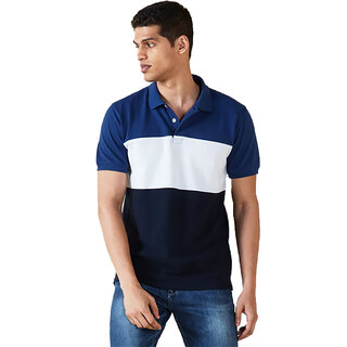 Exclusive Men Leotude Men Blue Color Block Cotton Blend Casual T-Shirt 2025 at ShopCircuit | OND
