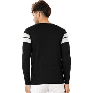 New Men Leotude Men Black Striped Cotton Blend Casual T-Shirt 2025 at ShopCircuit | ONDC
