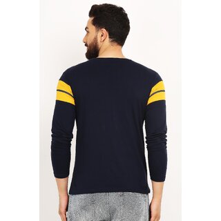 Chic Men Leotude Men Blue Striped Cotton Blend Casual T-Shirt 2025 at ShopCircuit | ONDC