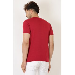 Sophisticated Men Leotude Men Maroon Solid Cotton Blend Casual T-Shirt 2025 at ShopCircuit | OND