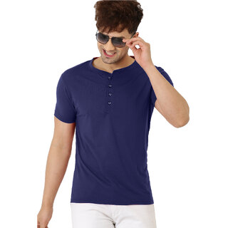 Exclusive Men Leotude Men Blue Solid Cotton Blend Casual T-Shirt 2025 at ShopCircuit | ONDC