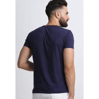 Exclusive Men Leotude Men Blue Solid Cotton Blend Casual T-Shirt 2025 at ShopCircuit | ONDC
