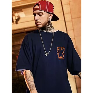 Luxurious Men Leotude Men Navy Printed Cotton Blend T-Shirt 2025 at ShopCircuit | ONDC