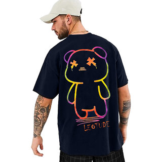 Luxurious Men Leotude Men Navy Printed Cotton Blend T-Shirt 2025 at ShopCircuit | ONDC
