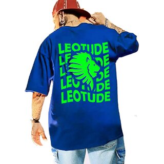 Premium Men Leotude Men Blue Printed Cotton Blend T-Shirt 2025 at ShopCircuit | ONDC