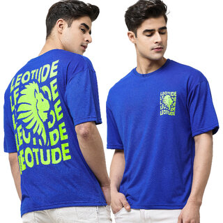 Affordable Men Leotude Men Blue Printed Cotton Blend T-Shirt 2025 at ShopCircuit | ONDC