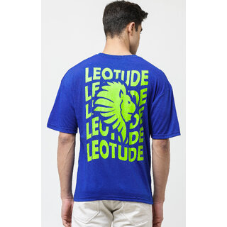 Affordable Men Leotude Men Blue Printed Cotton Blend T-Shirt 2025 at ShopCircuit | ONDC