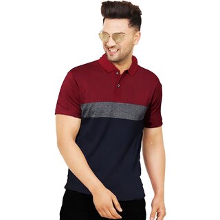 Top Men Leotude Men Maroon Color Block Cotton Blend Casual T-Shirt 2025 at ShopCircuit | ONDC
