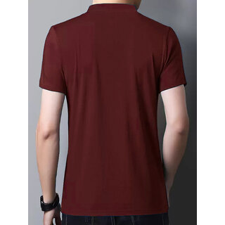 Top Men Leotude Men Maroon Color Block Cotton Blend Casual T-Shirt 2025 at ShopCircuit | ONDC